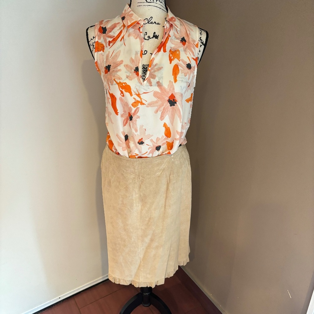 Vintage Revue suede midi skirt